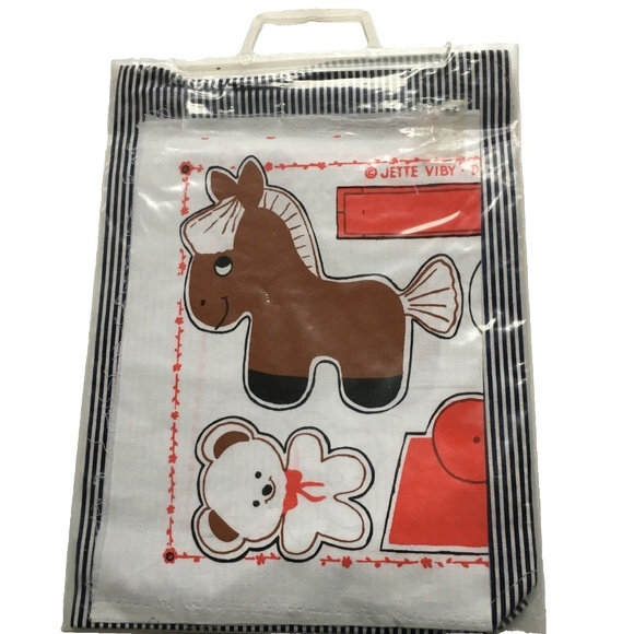 Cut & Sew Jette Viby Sewing Fabric Horse and Cart New Denmark Apron Pinafore 70s - Picture 1 of 5